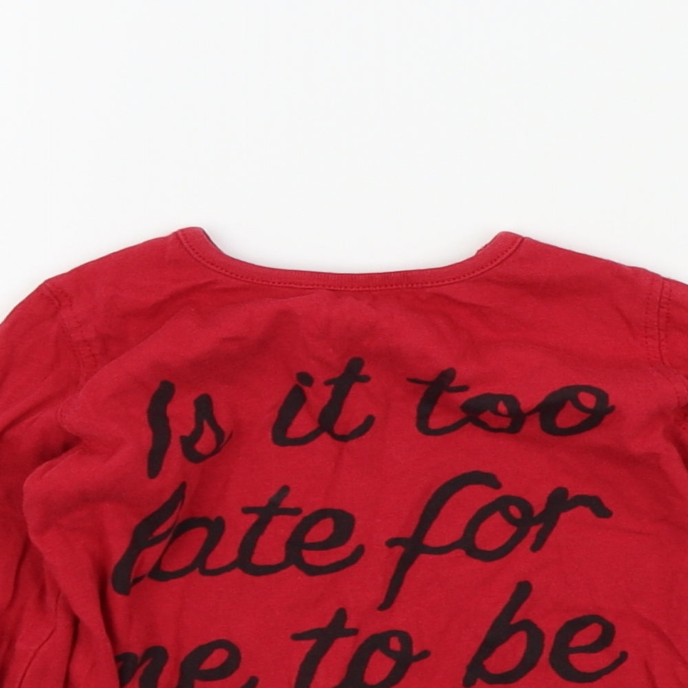 PEP&CO Girls Red Colourblock  Basic T-Shirt Size 2-3 Years