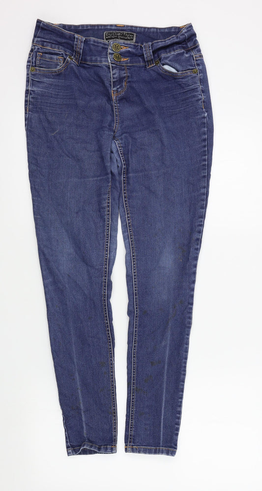 MATTTHEW WILLIAMSON Womens Blue   Skinny Jeans Size 12 L29 in