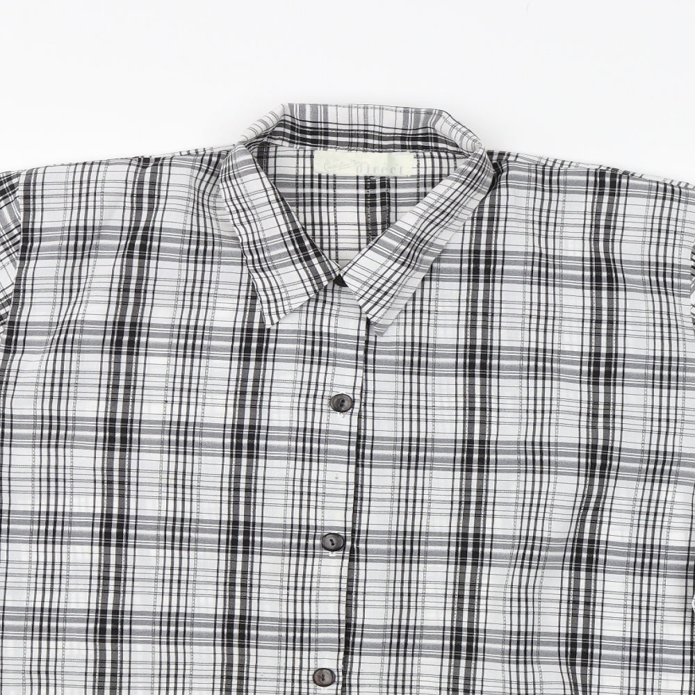 Christopher Marcus Mens Black Check   Button-Up Size XL