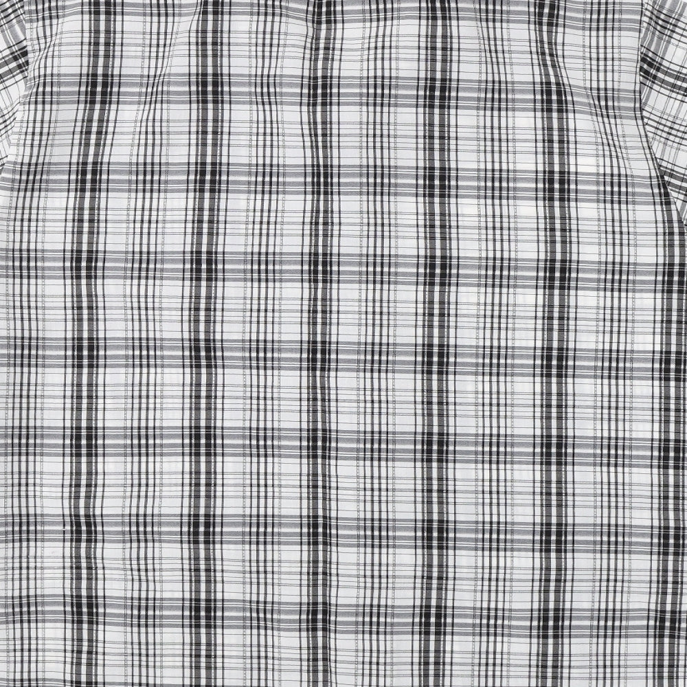 Christopher Marcus Mens Black Check   Button-Up Size XL