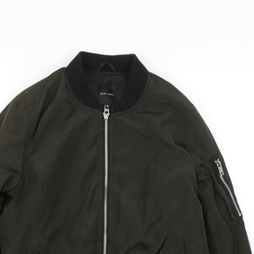 New Look Womens Green   Bomber Jacket Coat Size 10
