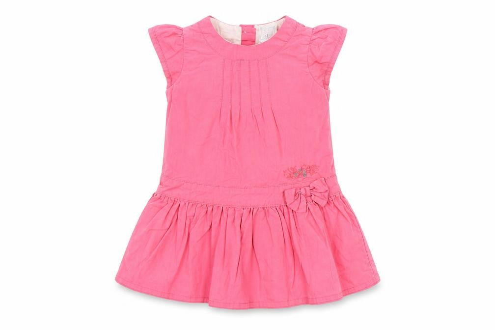 Front view of Cadet rousselle girls’ pink tank dress, size 18, months