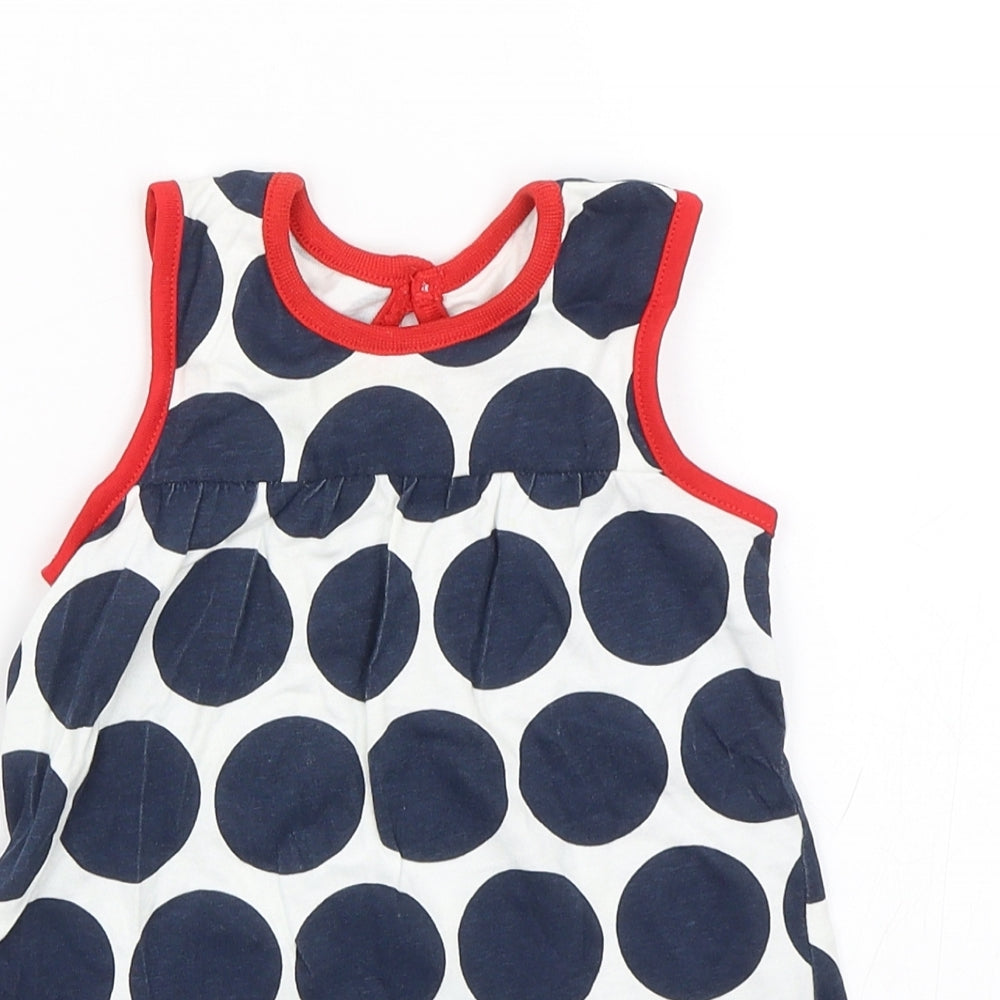 George Girls Blue Polka Dot  Tank Dress  Size 9-12 Months
