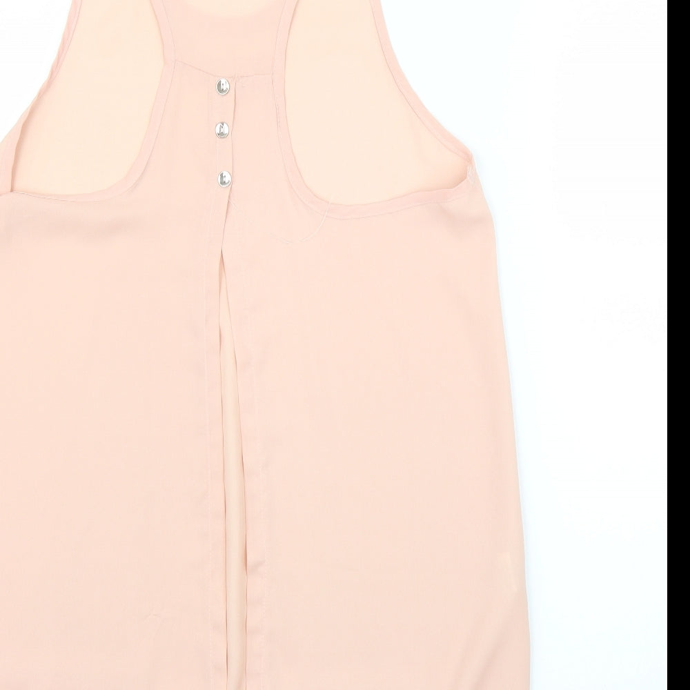 Only Fashion Womens Pink   Basic Blouse Size M  - Split down back