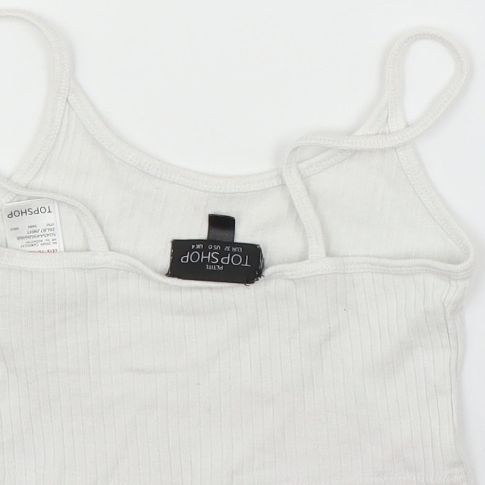 Topshop Womens White   Camisole Blouse Size 4  - Cropped