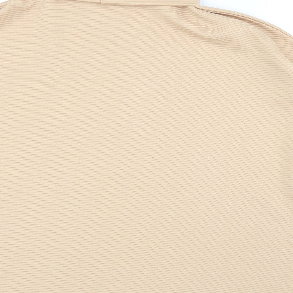 HOT!MESS Womens Beige   Basic Blouse One Size