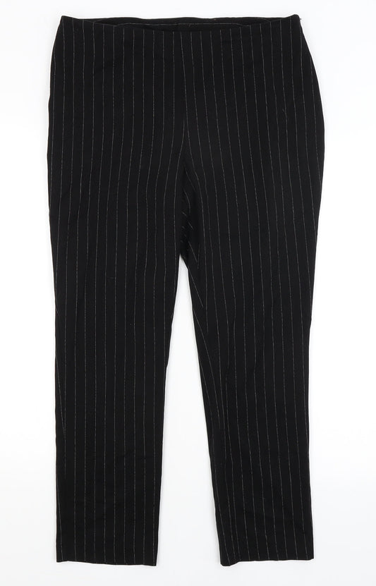 Very Womens Black Striped  Dress Pants Trousers Size 14 L26 in
