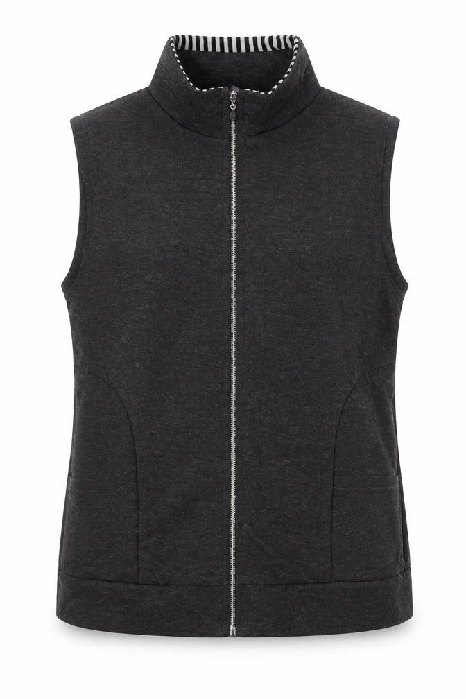 Front view of Fabrizio women’s grey vest jumper, size UK 12