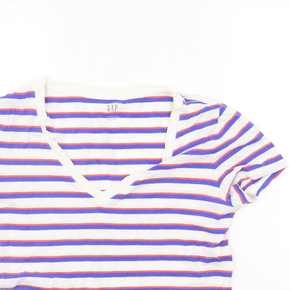 Gap Womens Blue Striped  Basic T-Shirt Size S
