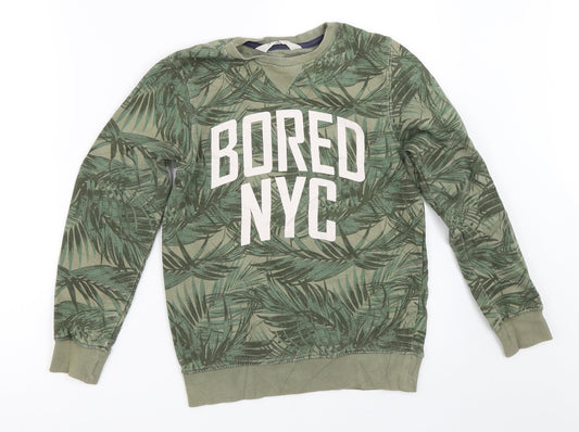 H&M Boys Green   Pullover Sweatshirt Size 9-10 Years