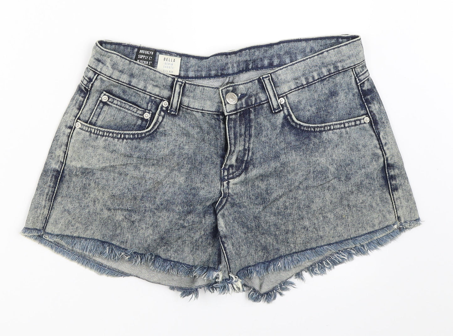 Brooklyn Womens Blue  Denim Hot Pants Shorts Size 28 in