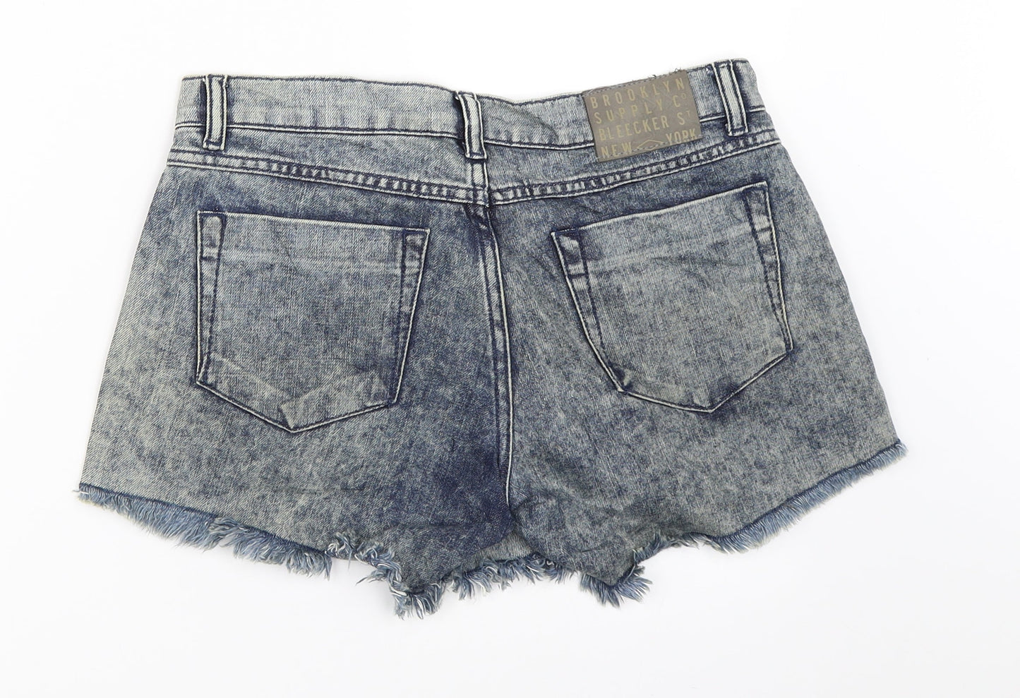 Brooklyn Womens Blue  Denim Hot Pants Shorts Size 28 in