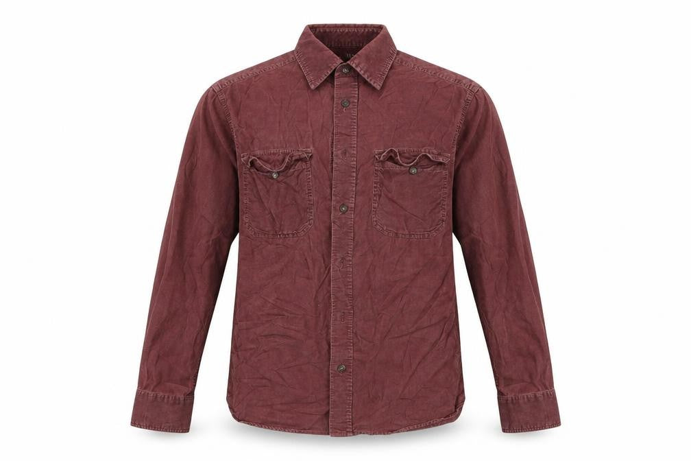 Marks and Spencer Mens Red  Corduroy  Button-Up Size S