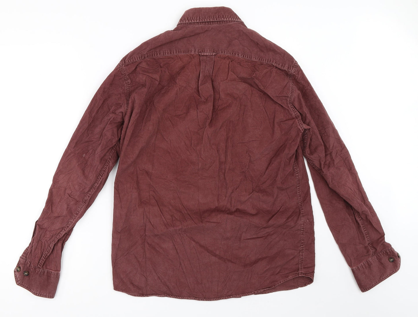 Marks and Spencer Mens Red  Corduroy  Button-Up Size S