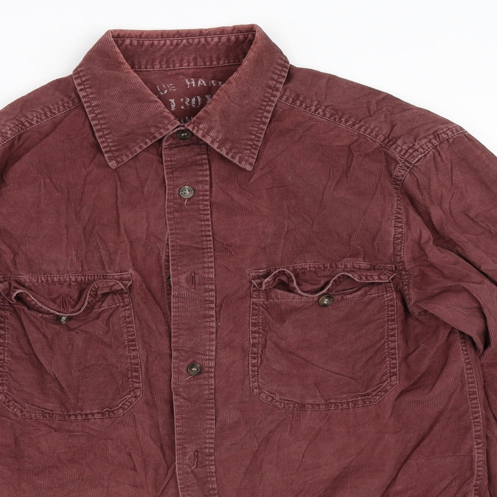 Marks and Spencer Mens Red  Corduroy  Button-Up Size S