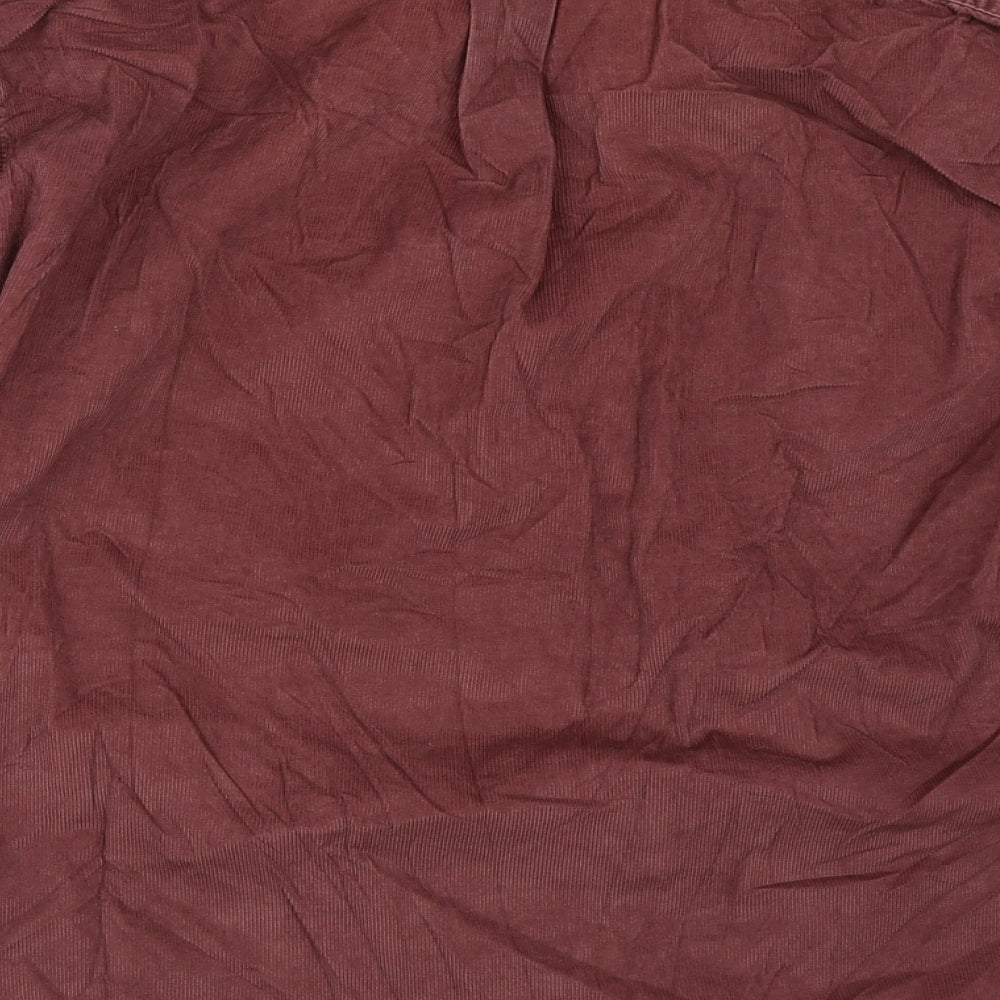 Marks and Spencer Mens Red  Corduroy  Button-Up Size S