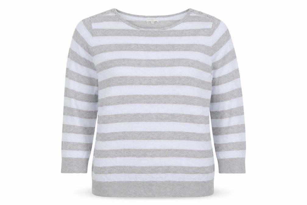 Country Casuals Womens Grey Striped  Pullover Jumper Size XL