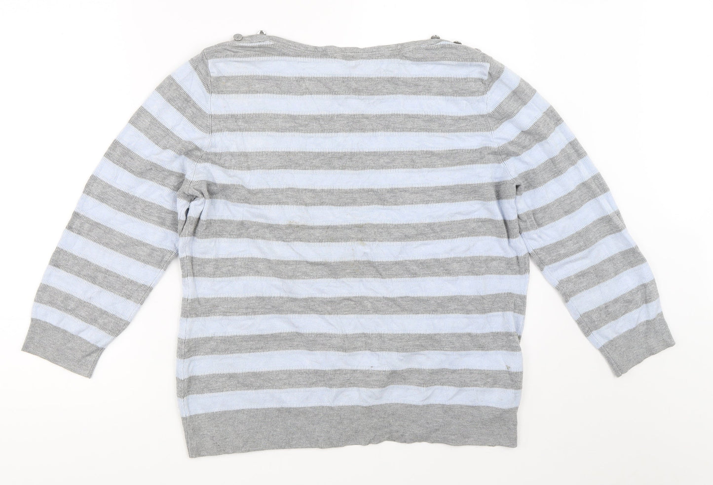 Country Casuals Womens Grey Striped  Pullover Jumper Size XL