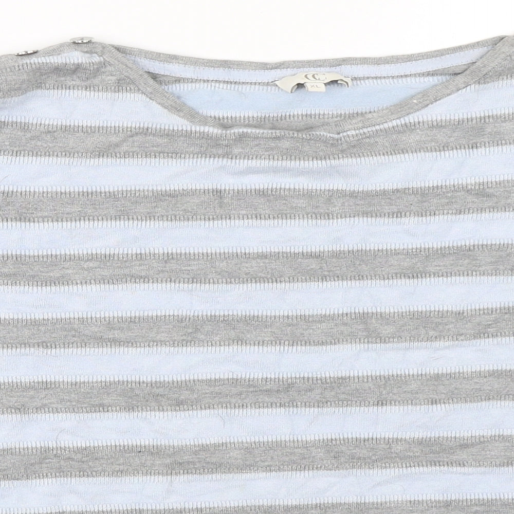Country Casuals Womens Grey Striped  Pullover Jumper Size XL