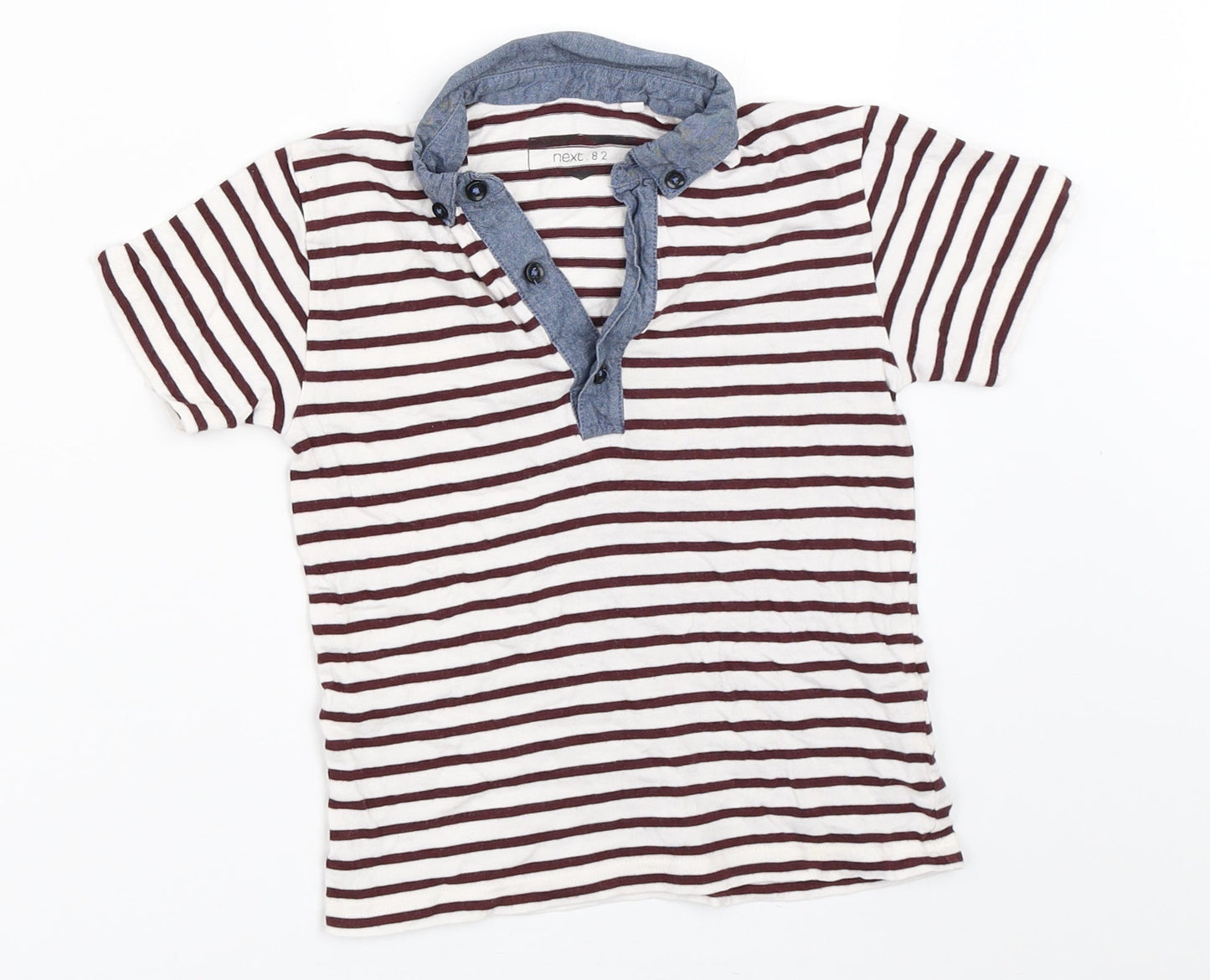 NEXT Boys White Striped  Basic T-Shirt Size 2-3 Years