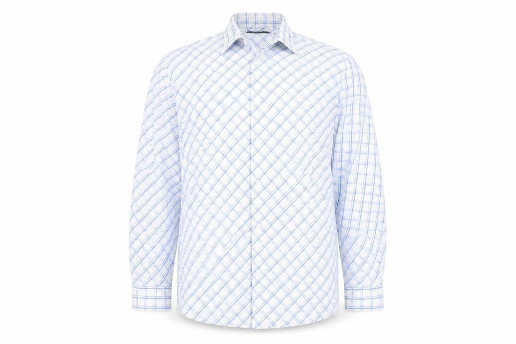 armando Mens White Check   Button-Up Size XL