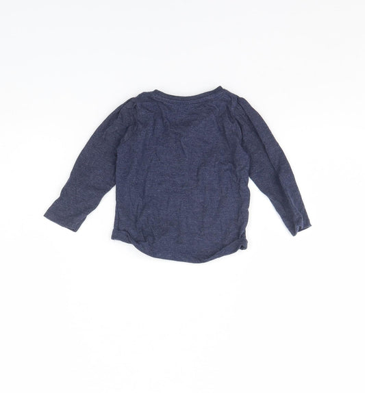 Young Dimension Girls Blue   Basic T-Shirt Size 9-12 Months  - Happy