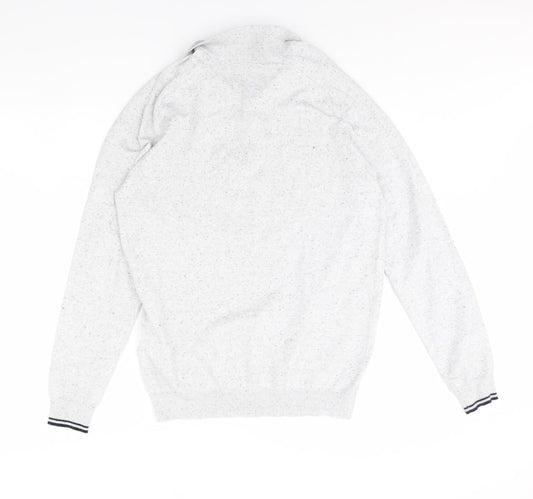 Easy Mens Grey   Henley Jumper Size M