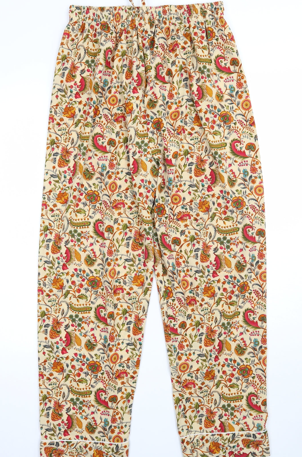 Preworn Womens Beige Floral  Bloomer Trousers Size 8 L29 in