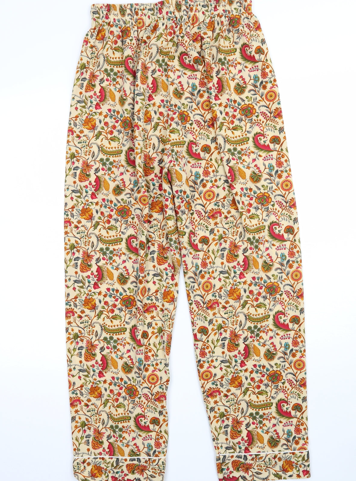 Preworn Womens Beige Floral  Bloomer Trousers Size 8 L29 in