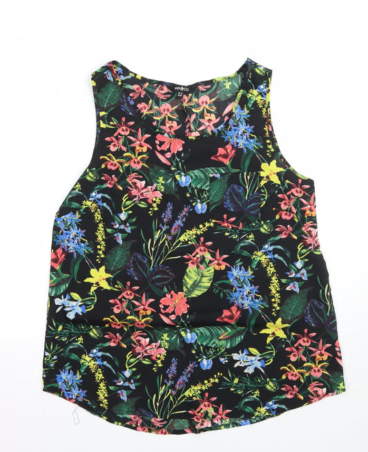 Pep&co Womens Black Floral  Basic Blouse Size 12