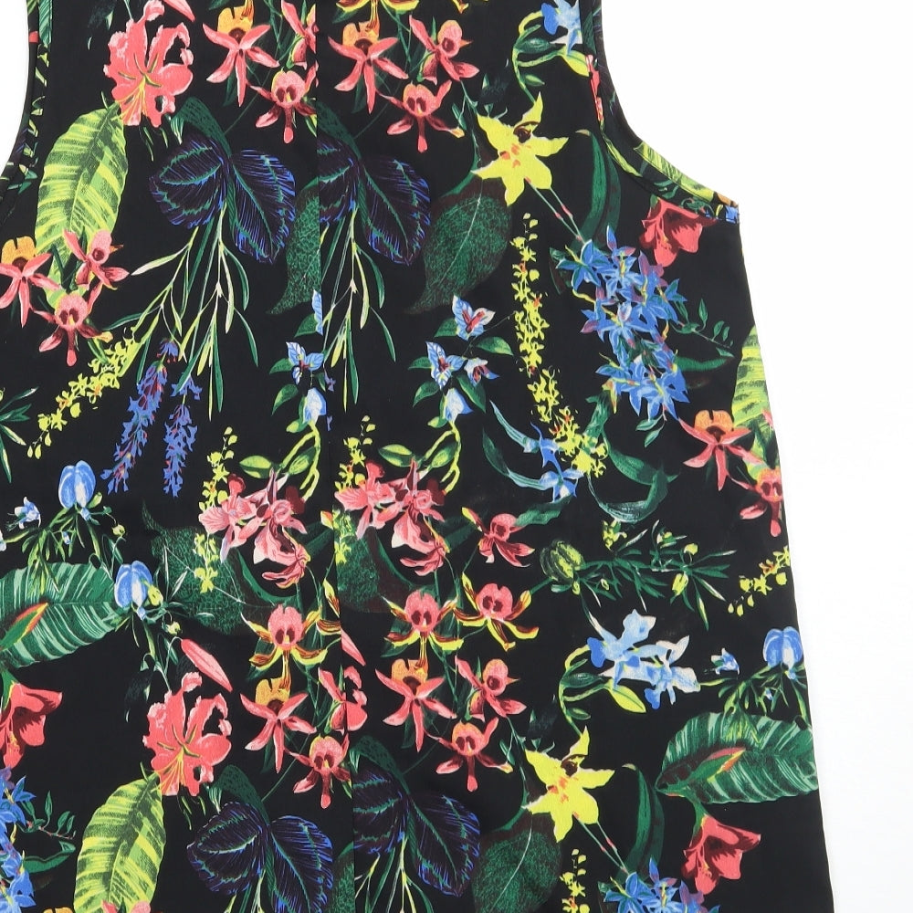 Pep&co Womens Black Floral  Basic Blouse Size 12