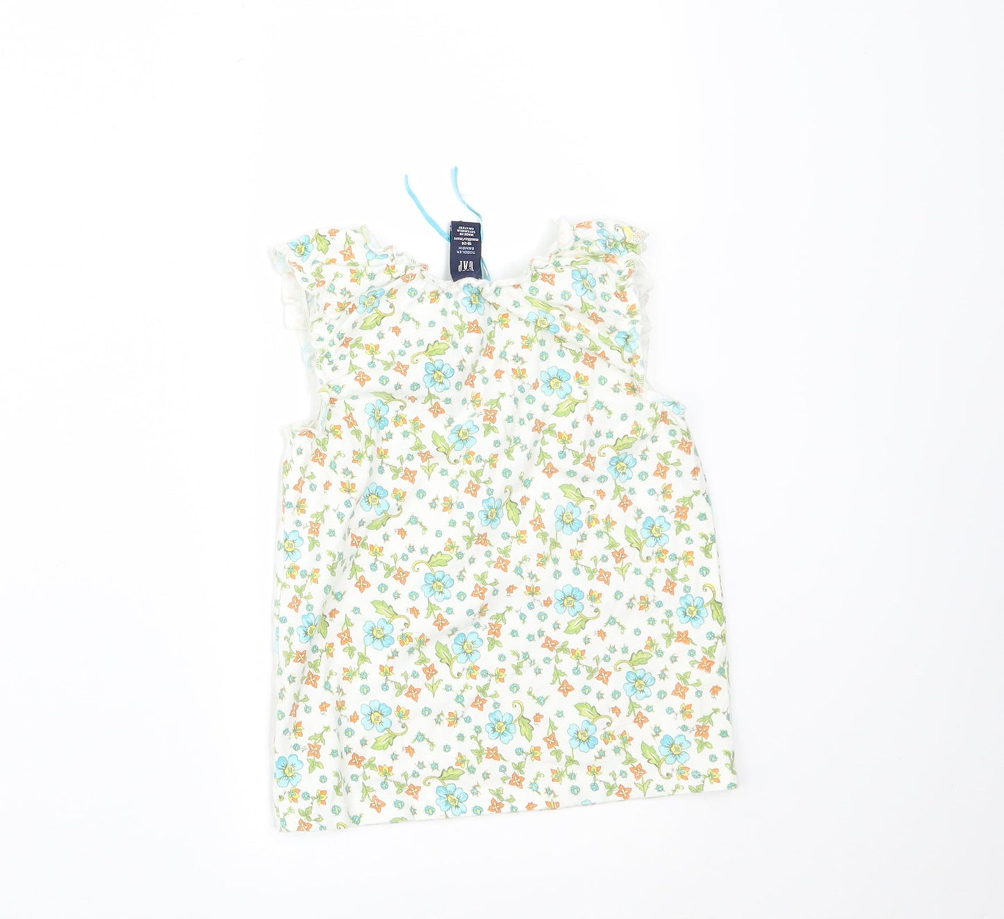 Gap Girls White Floral  Basic T-Shirt Size 18-24 Months