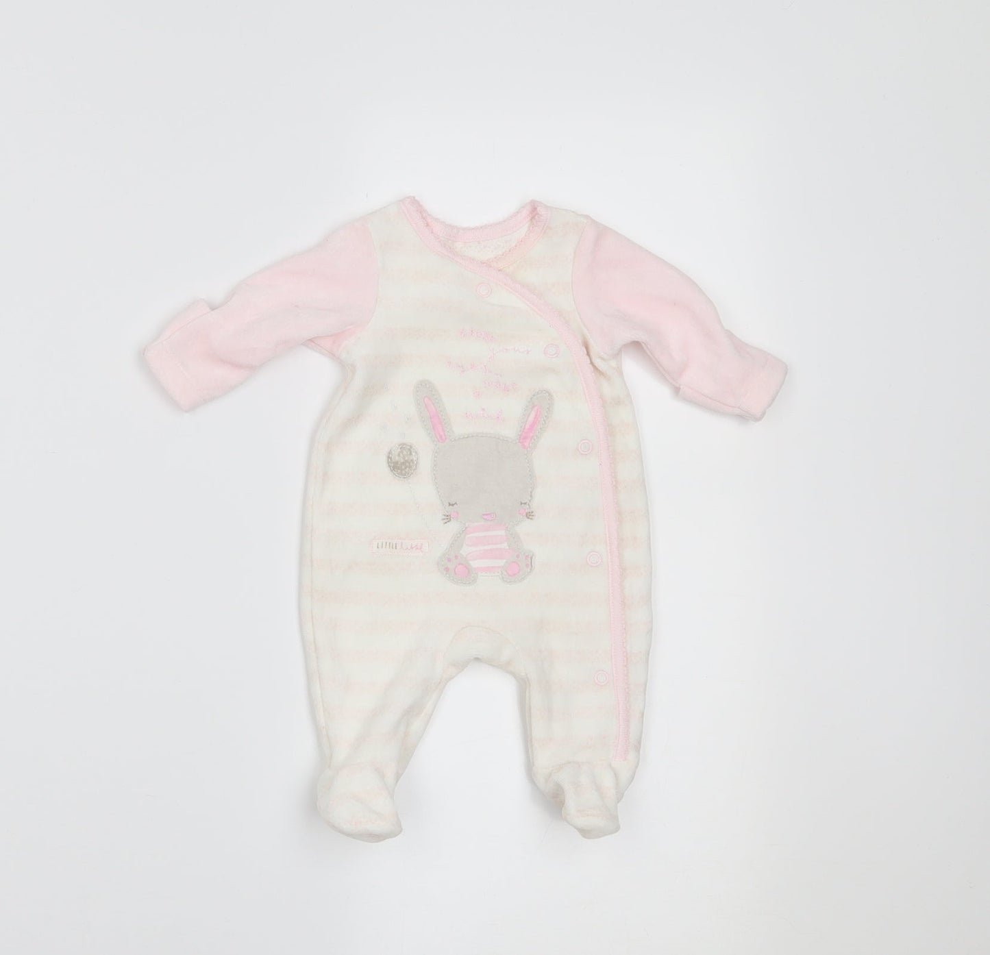Mothercare Girls Pink Striped  Babygrow One-Piece Size Newborn
