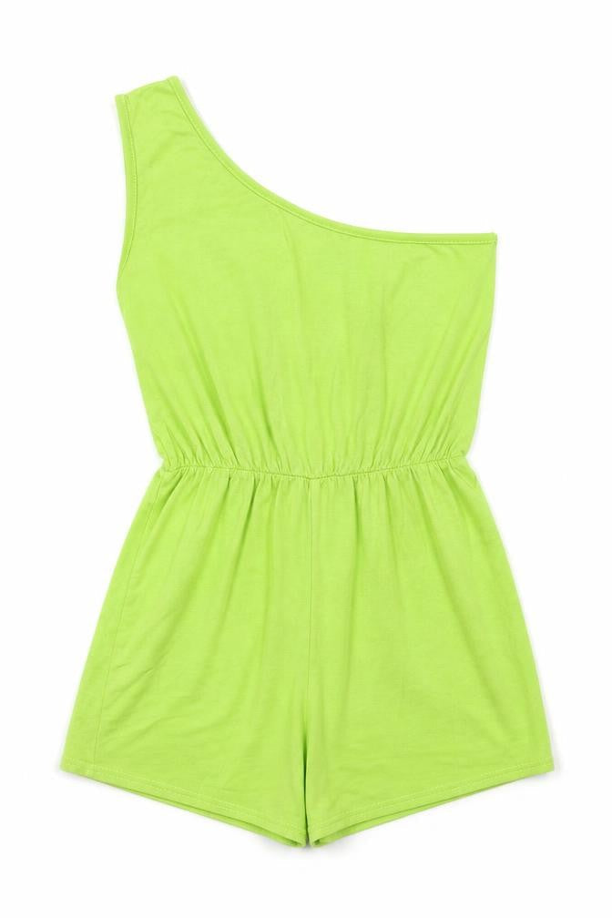 Front view of Missguided women’s green romper one-piece, size S