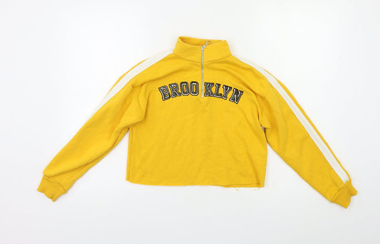 Candy Couture Womens Yellow   Pullover Sweatshirt Size 10