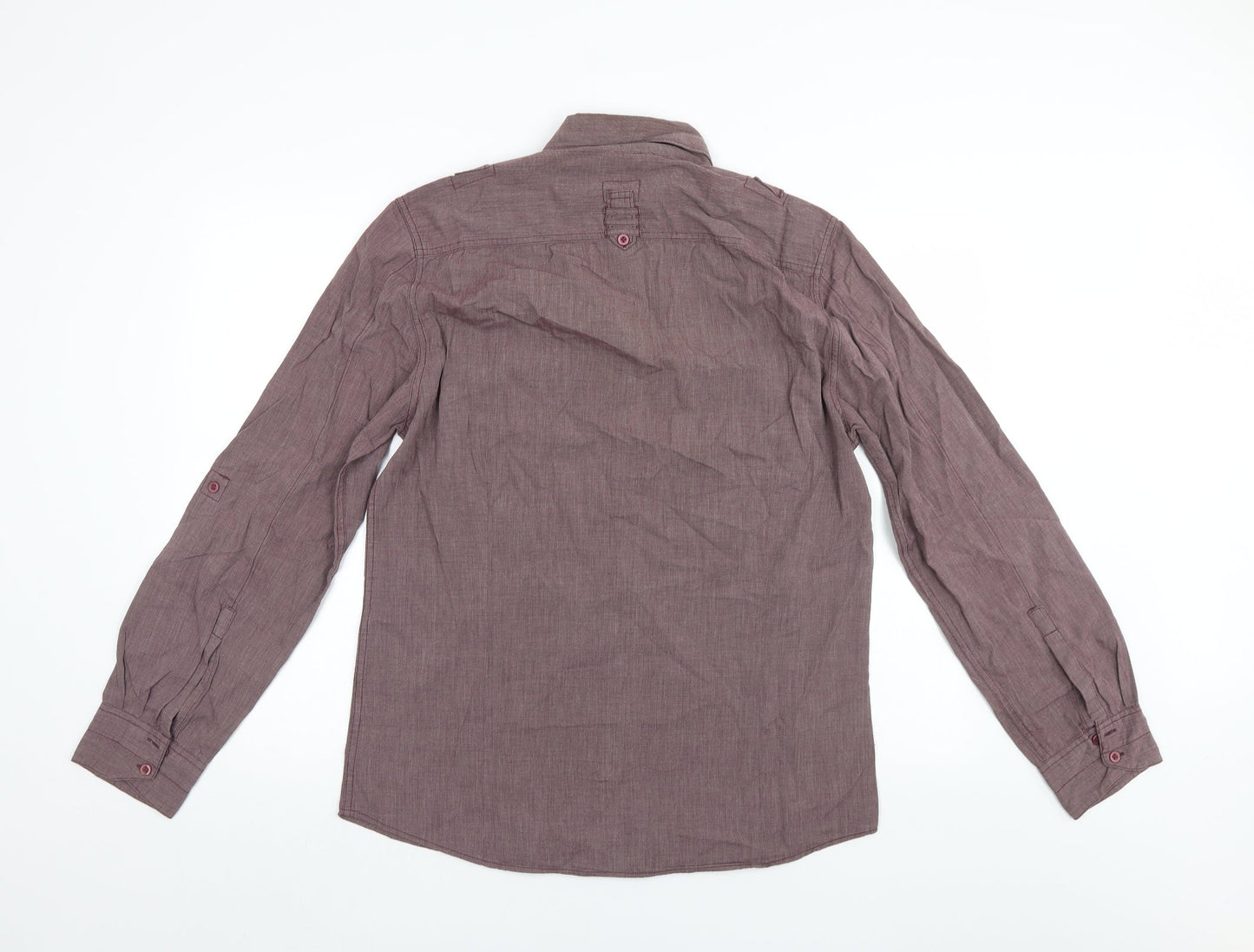 Lime Mens Purple    Button-Up Size L
