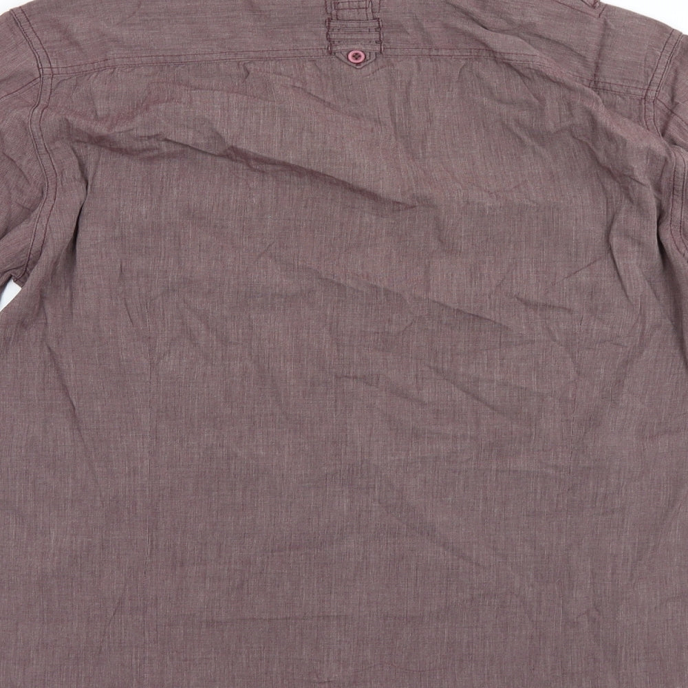 Lime Mens Purple    Button-Up Size L