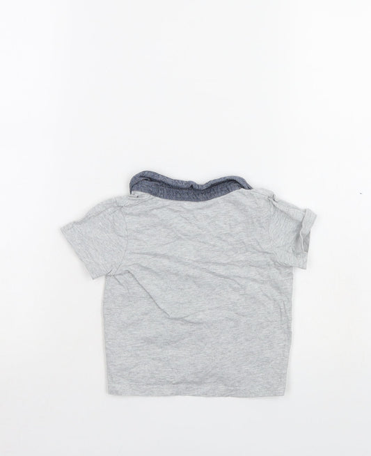 Disney Boys Grey   Basic Polo Size 12-18 Months
