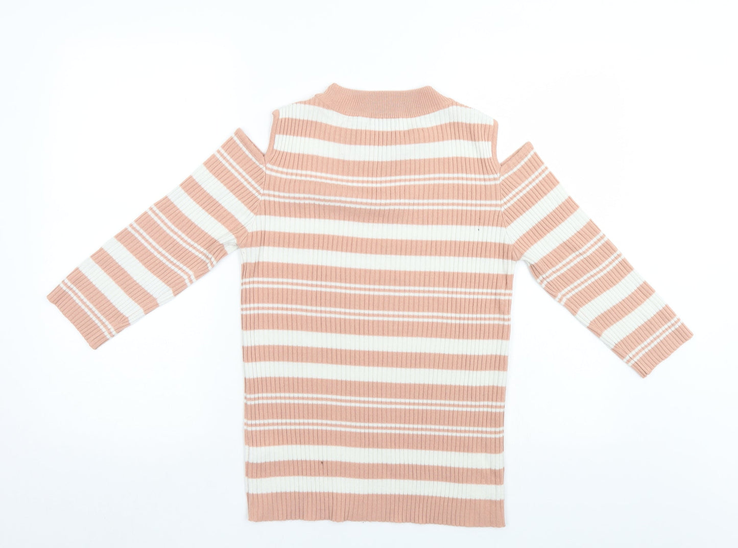 Brave Soul Womens Pink Striped  Pullover Jumper Size 14