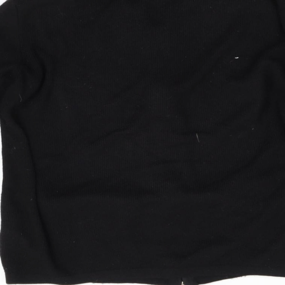 Anna Rose Womens Black Geometric Knit Cardigan Jumper Size S
