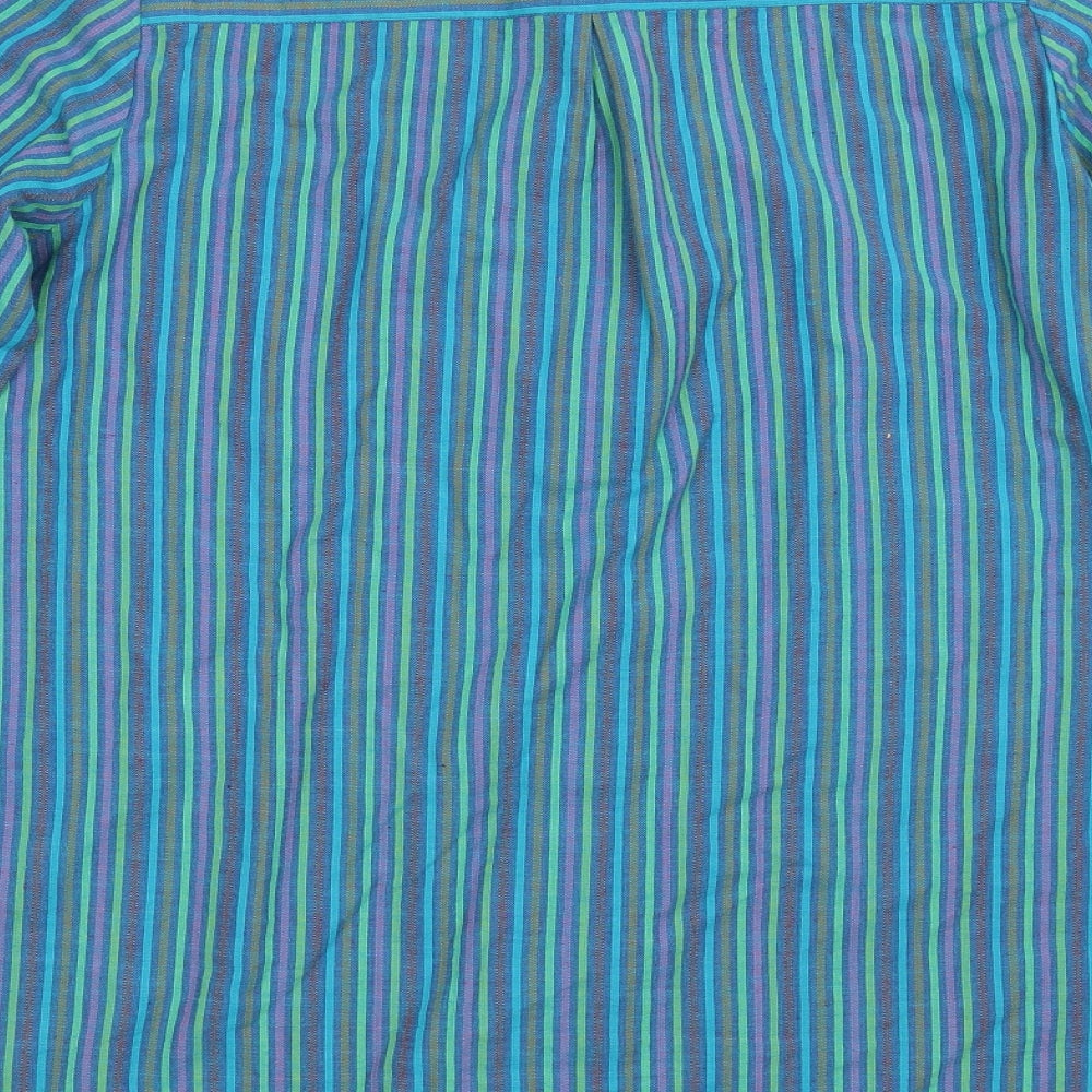 DW Shop Mens Green Striped   Button-Up Size 40