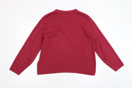 4 Me Womens Pink  Knit Pullover Jumper Size L