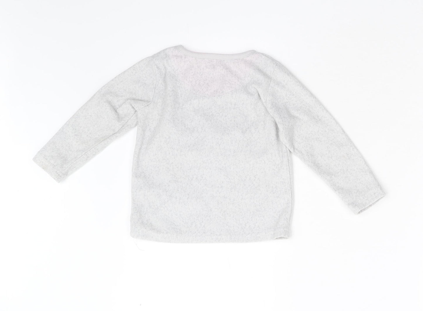 Primark Girls Grey Solid Fleece Top Pyjama Top Size 2-3 Years