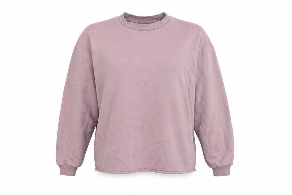 Front view of ASOS women’s pink pullover sweatshirt, size XS