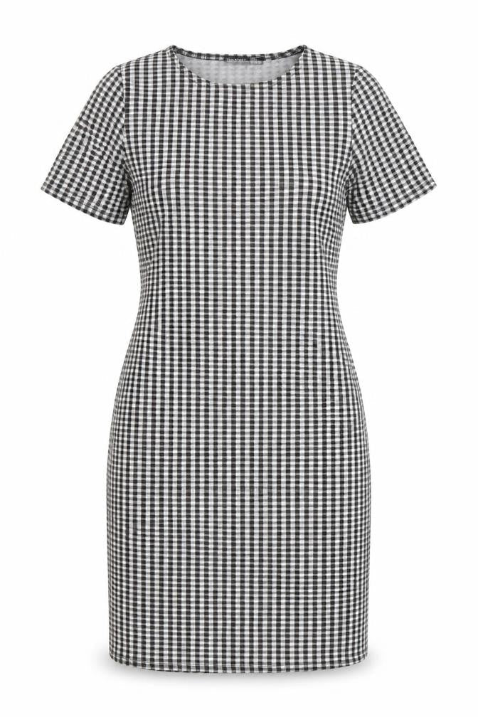 Boohoo Womens Black Plaid  Shift  Size 8