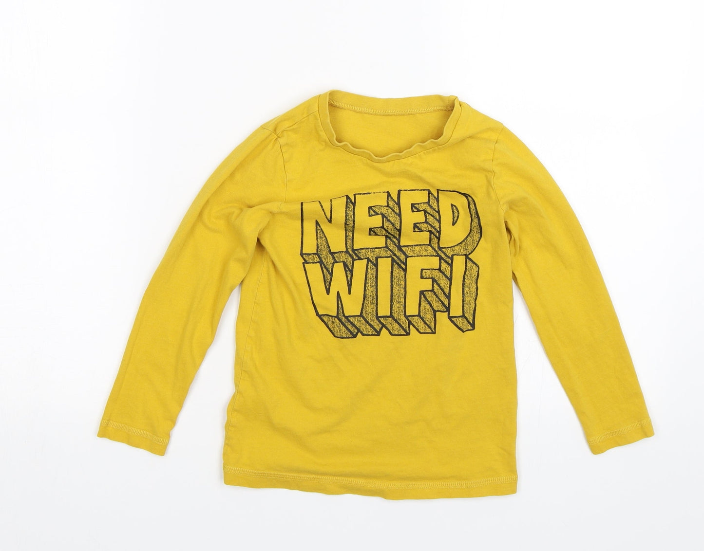 George Boys Yellow   Basic T-Shirt Size 5-6 Years  - Need WIFI