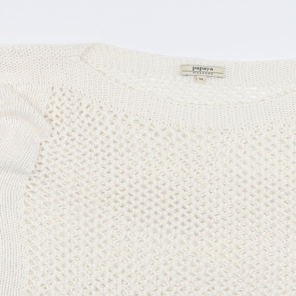 Papaya Womens White   Pullover Jumper Size M