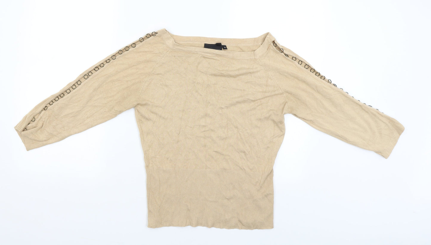 West one Womens Beige   Pullover Jumper Size 14