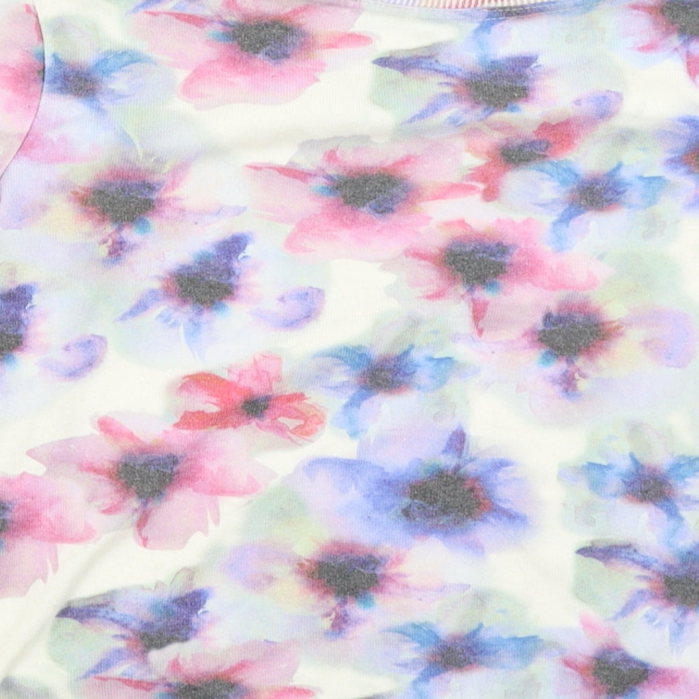 Dorothy Perkins Womens White Floral  Pullover Jumper Size 10