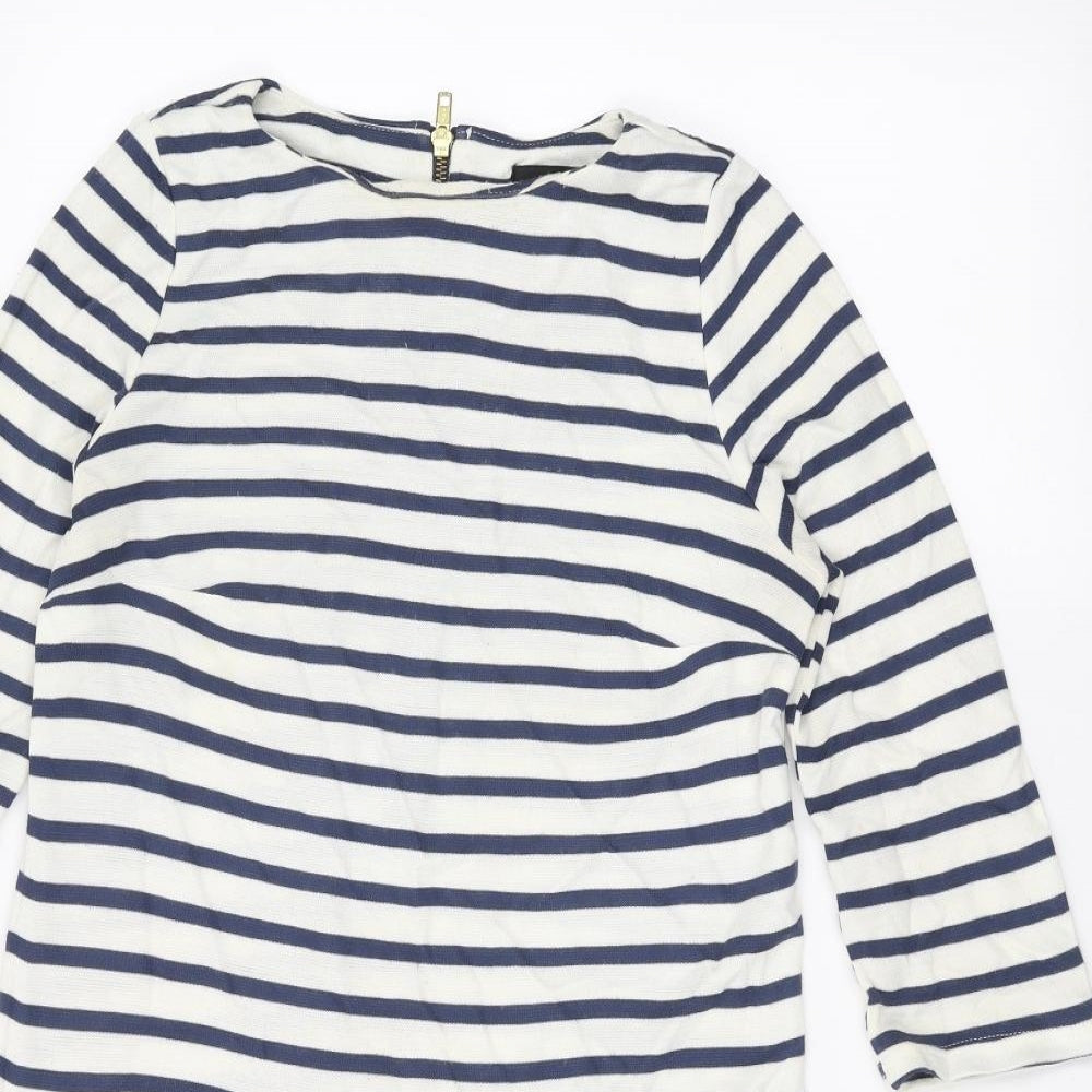 Topshop Womens White Striped  Pullover Jumper Size 8